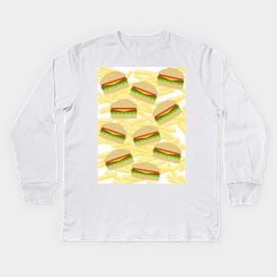 CHEESEBURGERS With Fries Kids Long Sleeve T-Shirt